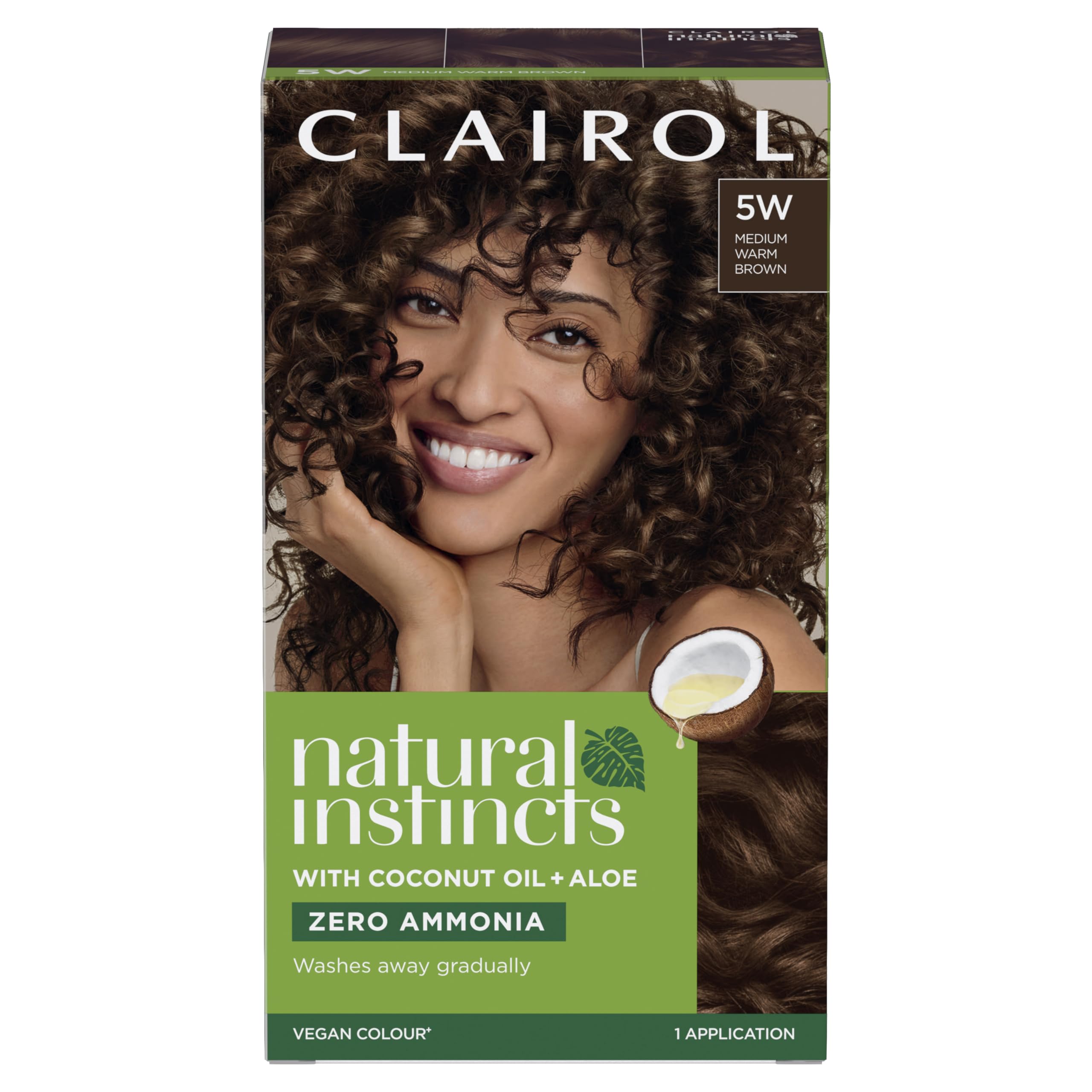 Clairol Natural Instincts Semi-Permanent No Ammonia Hair Dye, 5W Medium Warm Brown