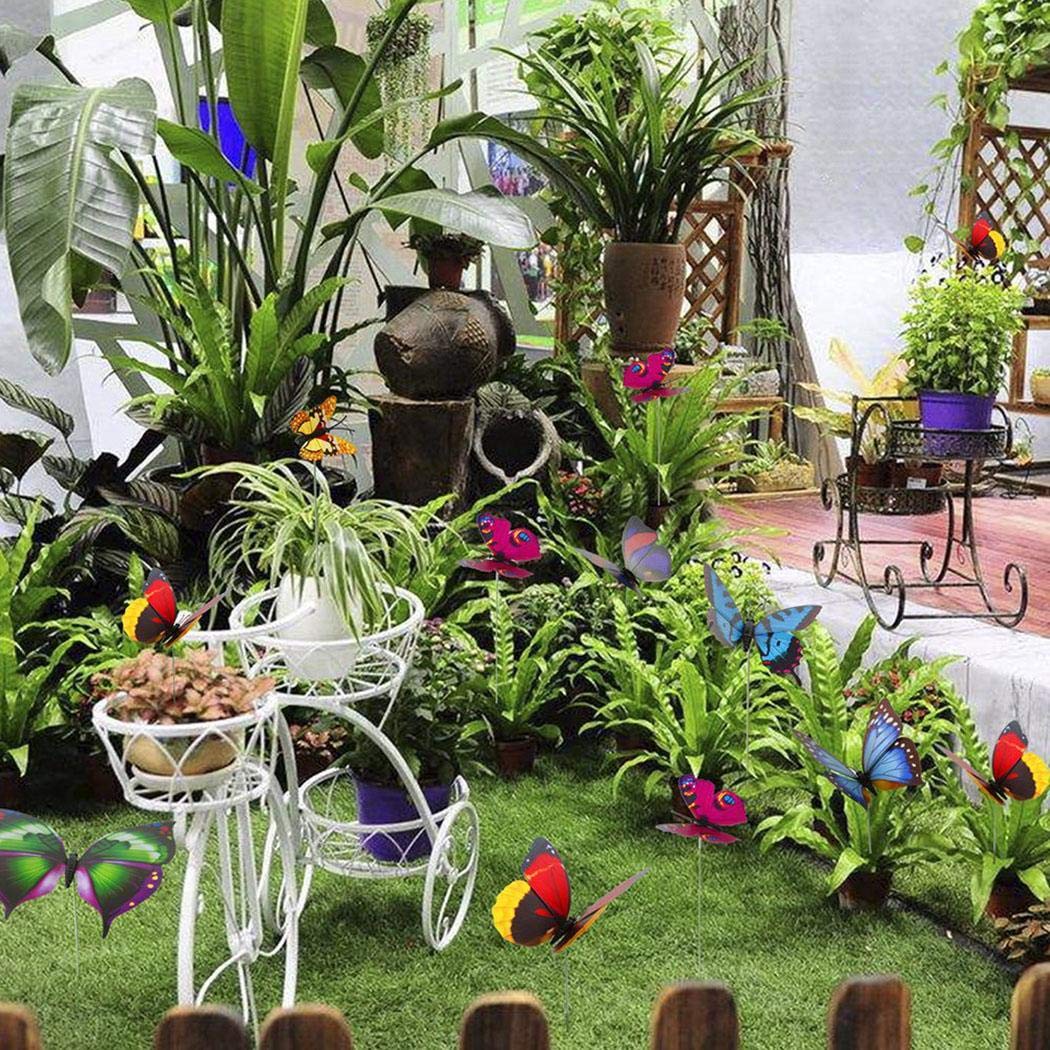 Eubell Butterflies Decorations, 20pcs Colorful 3D Wings Butterfly Garden Stakes Garden for Yard, Patio Plant Pot, Flower Bed, Decoration