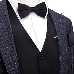 Barry.Wang Mens Black Formal Suit Vest V-neck Slim