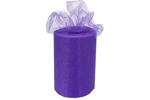 GIFTWRAP ETC. Purple Tulle Wedding Decor - 6" x 100 Yards, Fabric Netting Ribbon, Spring, Wreath, Garland, Swag, Veil, Streamers, Gift Wrapping, Bows, Christmas, Easter