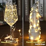 HXWEIYE 6 Pack Fairy Lights Battery Operated Warm White 7ft 20LED Silver Wire view 4