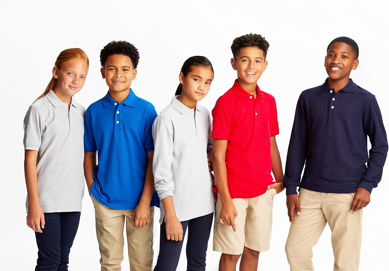 French Toast Boys' Long-Sleeve Pique Polo Shirt: Clothing
