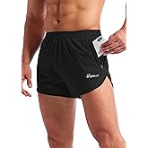 Pudolla Men’s Running Shorts 3 Inch Quick Dry Gym Athletic Workout Shorts for Men with Zipper Pockets