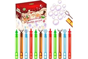 YBSOP 60 Pack Christmas Bubble Wands, Mini Bubble Toys for Christmas Party Favors, Novelty Supplies, Christmas Toys for Girls Boys Kids Classroom Rewards Sock Fillers Gifts