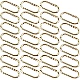 27Pcs Gold Oval Spring Carabiner Keychain Clips, 2"×1" Metal Snap O Ring Clip Keyring for Bag Charm, Purse, Backpack