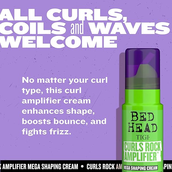 BED HEAD BY TIGI CURLS ROCK AMPLIFIER CURL CREAM FOR CURLY HAIR, THE ULTIMATE CURL CREAM FOR CURLY HAIR CARE 3.82 FL OZ
