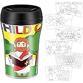 Yiyiring Set of 12 Color Your Own Religious Cups Christian Crafts Christian Bible Jesus Coloring Cups Religious Gifts for Church Festivals Party Favors