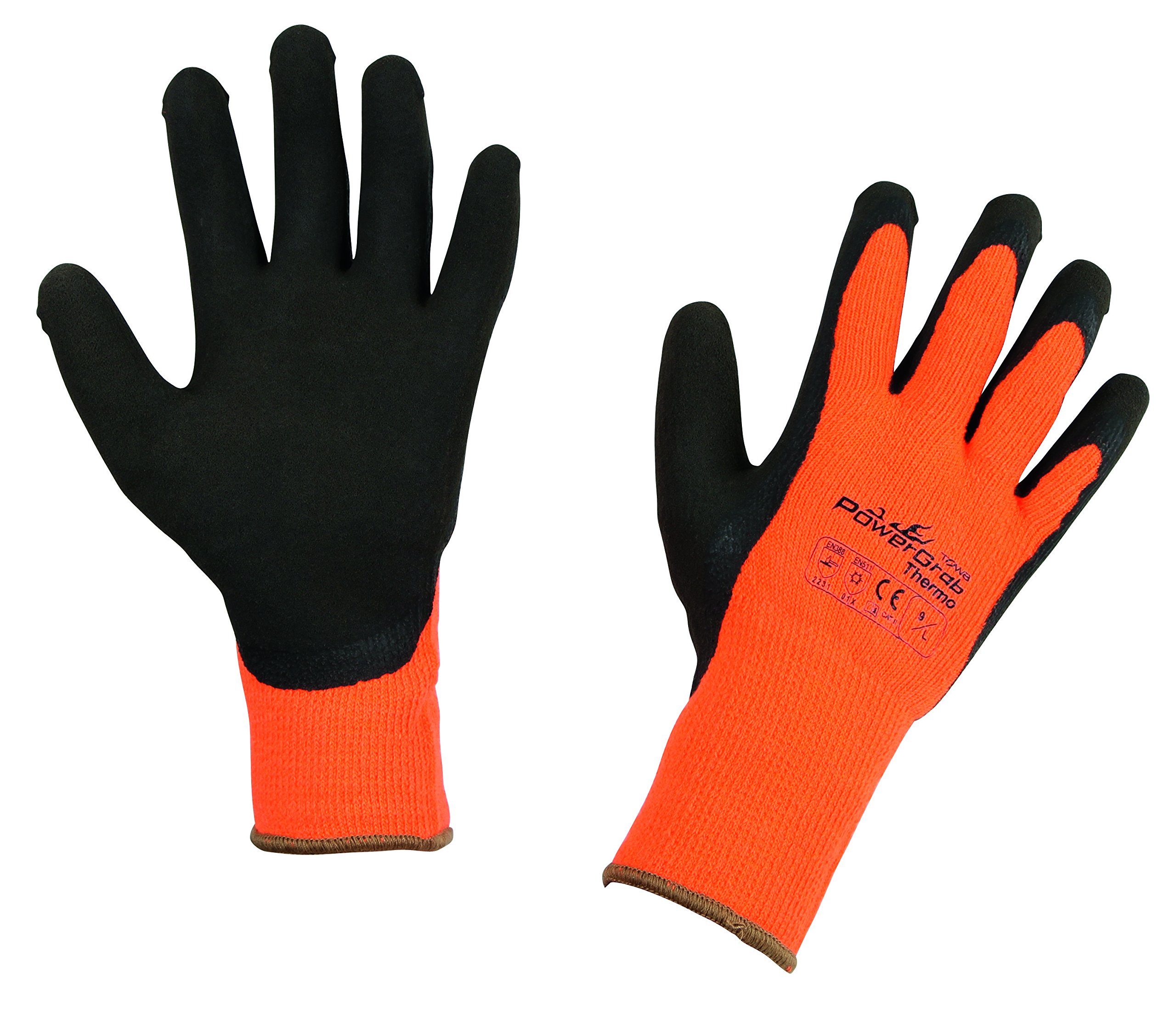 Winter glove PowerGrab Thermo, orange, size 7 (6)
