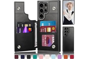 DJDUCK Designed for Samsung Galaxy S25 Ultra Case Wallet with Card Holder, [Magnetic Clasp Cover] [RFID Blocking Leather Protection] Shockproof Women Men Cases for Samsung S25 Ultra Black