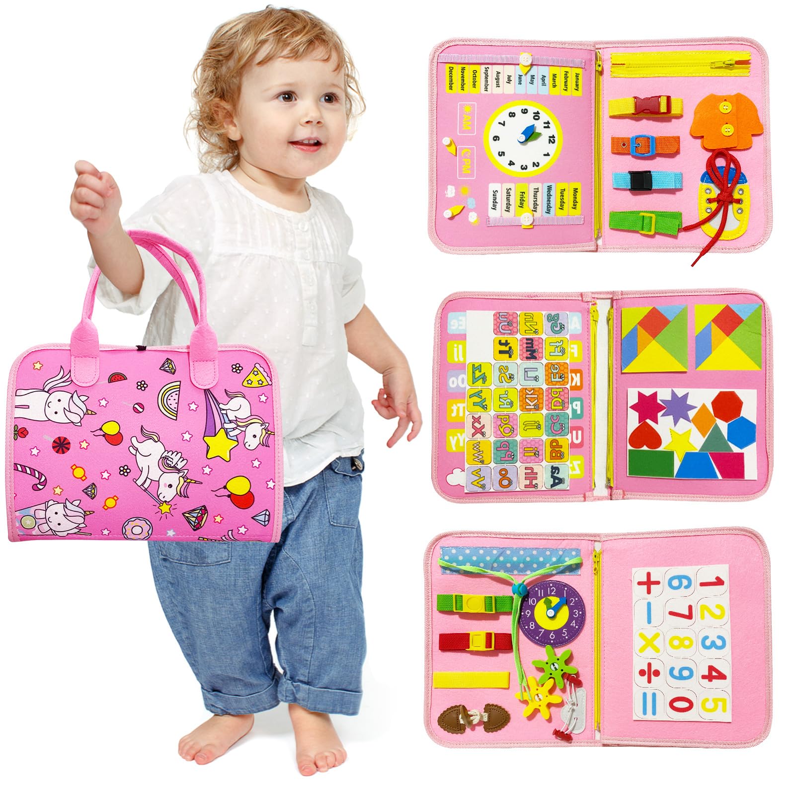 JKGIFTS 25 IN 1 Busy Board Sensory Toys for 1-5 Year, Year Old 2 3 Girls Toddlers Montessori Activity Travel 1+ Boys Xmas Stocking Fillers