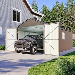 Aoxun 12'x20' Carport Shed Outdoor Metal Storage