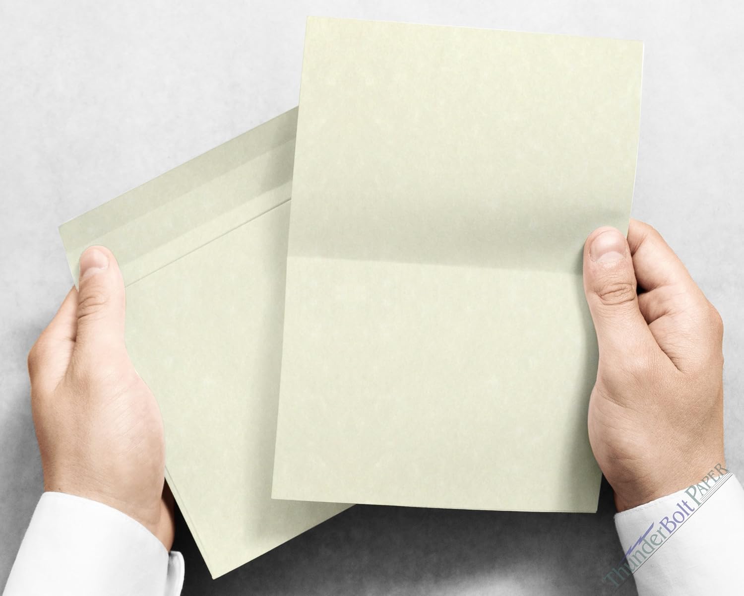 5X7 Folded Size with A-7 Envelopes - Off White Parchment - 50 Sets (10X7 Cards Scored to Fold in Half) Matching Pack - Invitations, Greeting, Thank You, Notes, Holidays, Weddings, Birthdays : Office Products