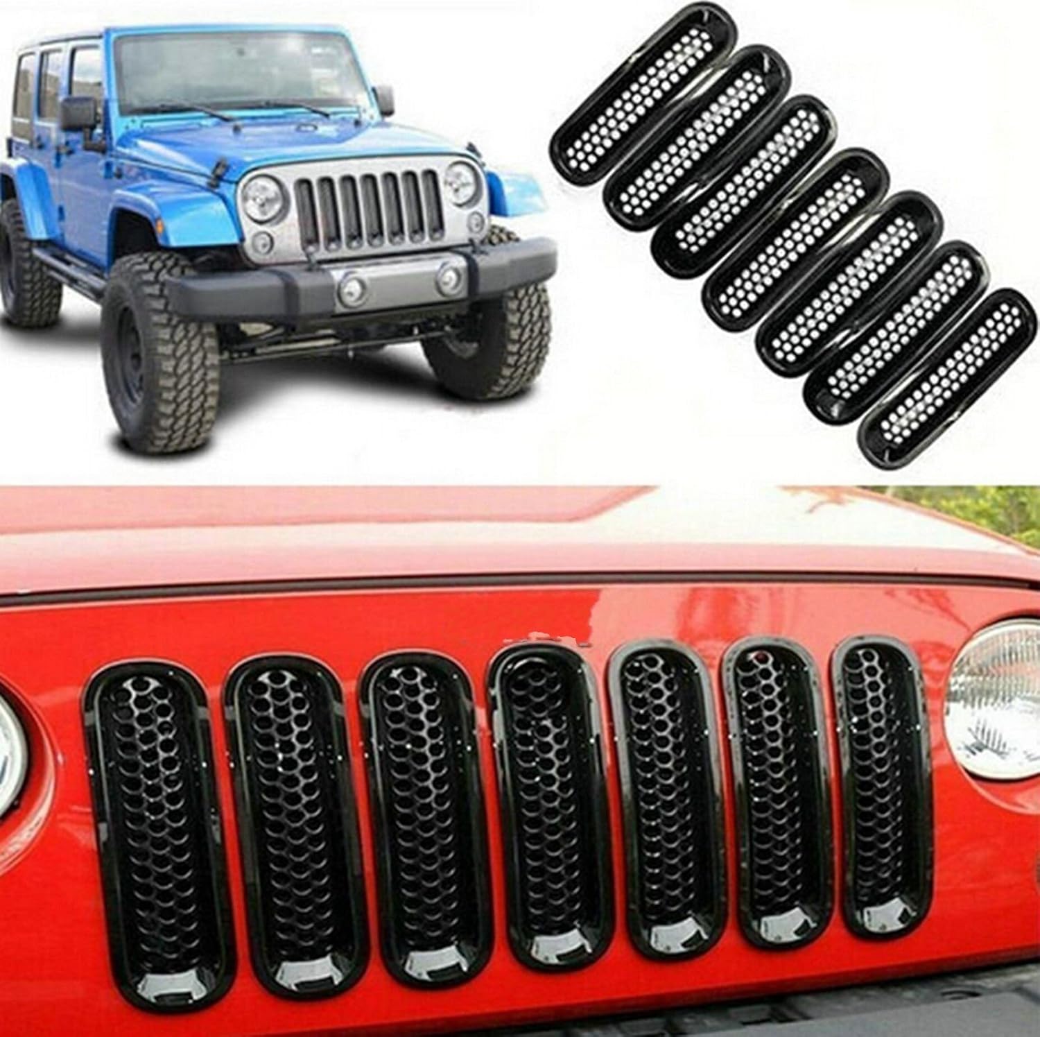 Front Black Grill Mesh Grille Insert Mesh For Jeep Wrangler Jk Rubicon