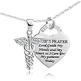 YFN 925 Sterling Silver Caduceus Angel Nursing Themed Pendant Necklace 18"