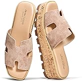 Project Cloud 100% Genuine Leather Wedge Platform Sandals Women Footwear - Memory Foam Insole and Non-Slip Platform Slides for Women - Lightweight Womens Sandals (MILA)