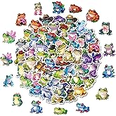 Vibrant Frog Stickers - 50pcs Colorful Waterproof Animal Stickers for Adults, Cute Frog Decals for Laptops, Water Bottles, Notebooks, Scrapbooking, Party Favors &amp; Craft Projects