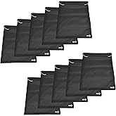 Cosmos 10 Pcs Travel Shoe Bags Shoe Organizer Pouch Storage String Bags for Travel Trip Carrying Packing, Dust-proof Non-Woven Fabric in Dual Drawstring Closure, 17.5" x 13.5" (Black)