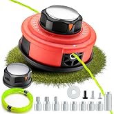 Upgraded Weed Eater Head with Steel Knob,Easy Feed Trimmer Head Weed Wacker Head for Echo,Stihl,Dewalt,String Trimmer Replacement Head with 12ft 095" Trimmer Line,11 Adapts,Simple Tap&amp; Go (Orange)