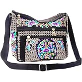 PHEVOS Hobo Crossbody Bag for women, Vintage Ethnic Tribal Embroidered Boho Hippie Tote Handbags Shoulder Purse