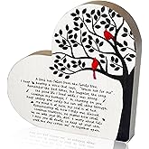 Red Cardinal Tree of Life Memorial Wooden Sign Heart Shaped Table Decoration Wood Ornament - Sympathy Gift for Loss of Loved One - Loss Mother Father Husband Sister Son Bereavement Condolence Grief