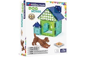 MAGNA-TILES Dog House 13-Piece Magnetic Construction Set, The Original Magnetic Building Brand