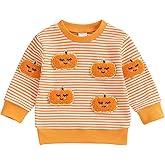 Lucikamy Toddler Baby Boy Girl Halloween Sweatshirt Long Sleeve Letter Print Shirt Pullover Sweater Top Fall Winter Clothes