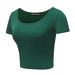 OThread & Co. Women's Basic Crop Tops Stretchy