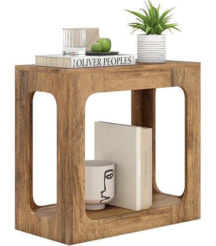 Amazon.com: Plank+Beam Modern Rounded Rectangular Side Table with