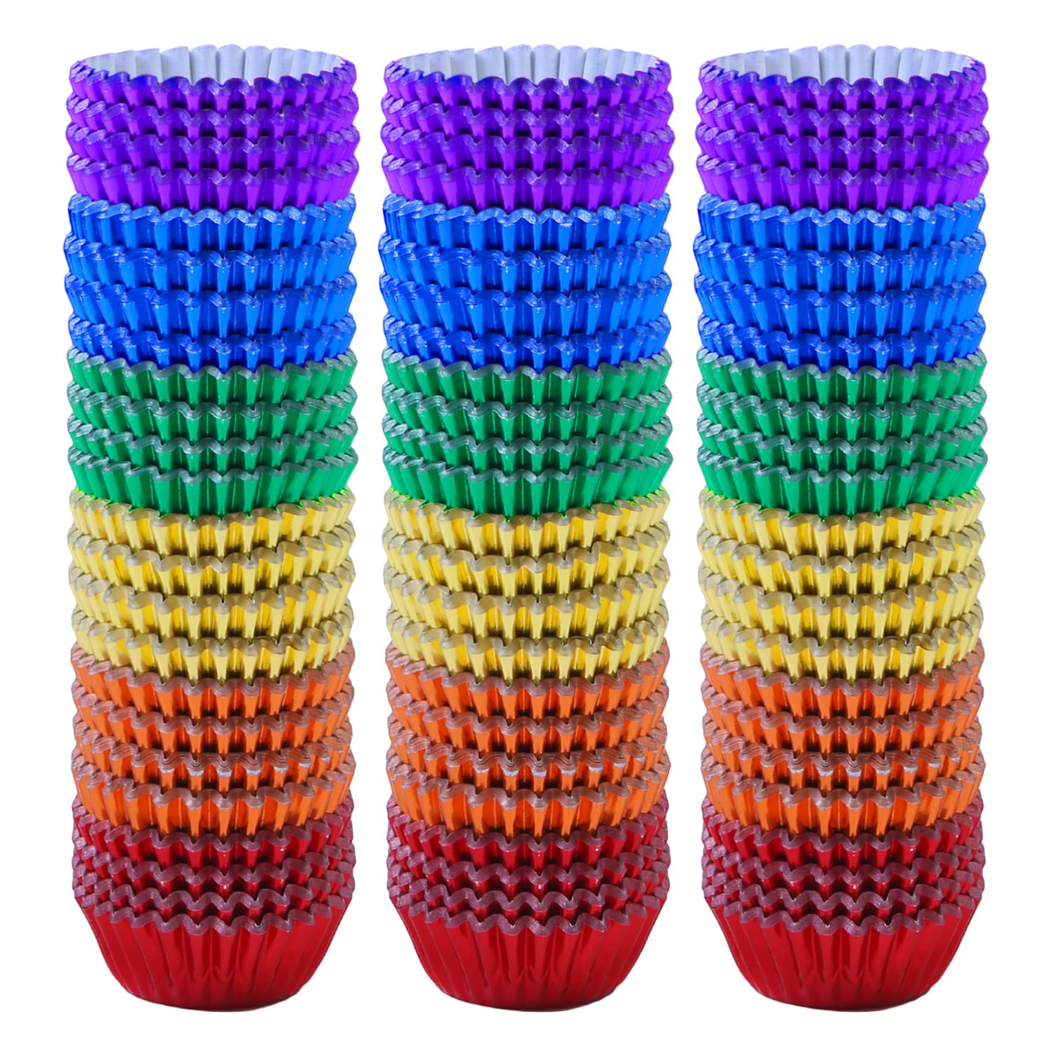 Elcoho 600 Pieces 1.25 Inch Mini Foil Metallic Cupcake Liners Muffin Paper Cases Baking Cups, 6 Colors