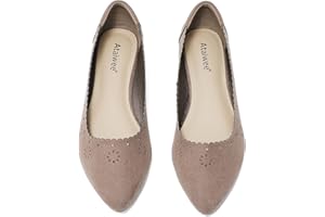 Ataiwee Women's Wide Flat Shoes - Pointed Ladies T-Strap Adjustable Summer Shoes.