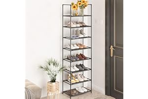 Z&L HOUSE 8 Tier Shoe Rack Narrow, Sturdy Shoe Rack Tall Store 16-20 Pairs of Shoes, Stackable Shoe Shelf for Closet Entryway to Increase The Use of Space
