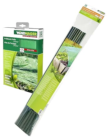 Windhager Frühbeet-Tunnel Folientunnel Komplett-Set aus Frühbeet-Folie und Tunnelbogen-Set, UV-stabilisiert, 5 x 1m, 96884