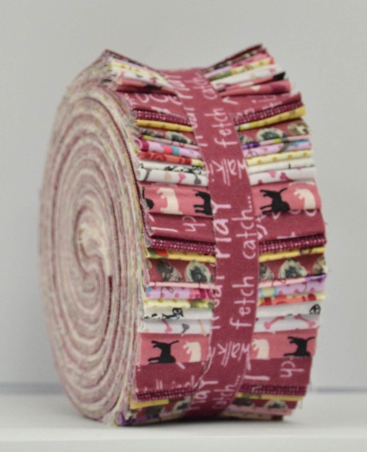 Dog Print Jelly Rolls Fabric for Quilting, Patchwork, Craft, 100