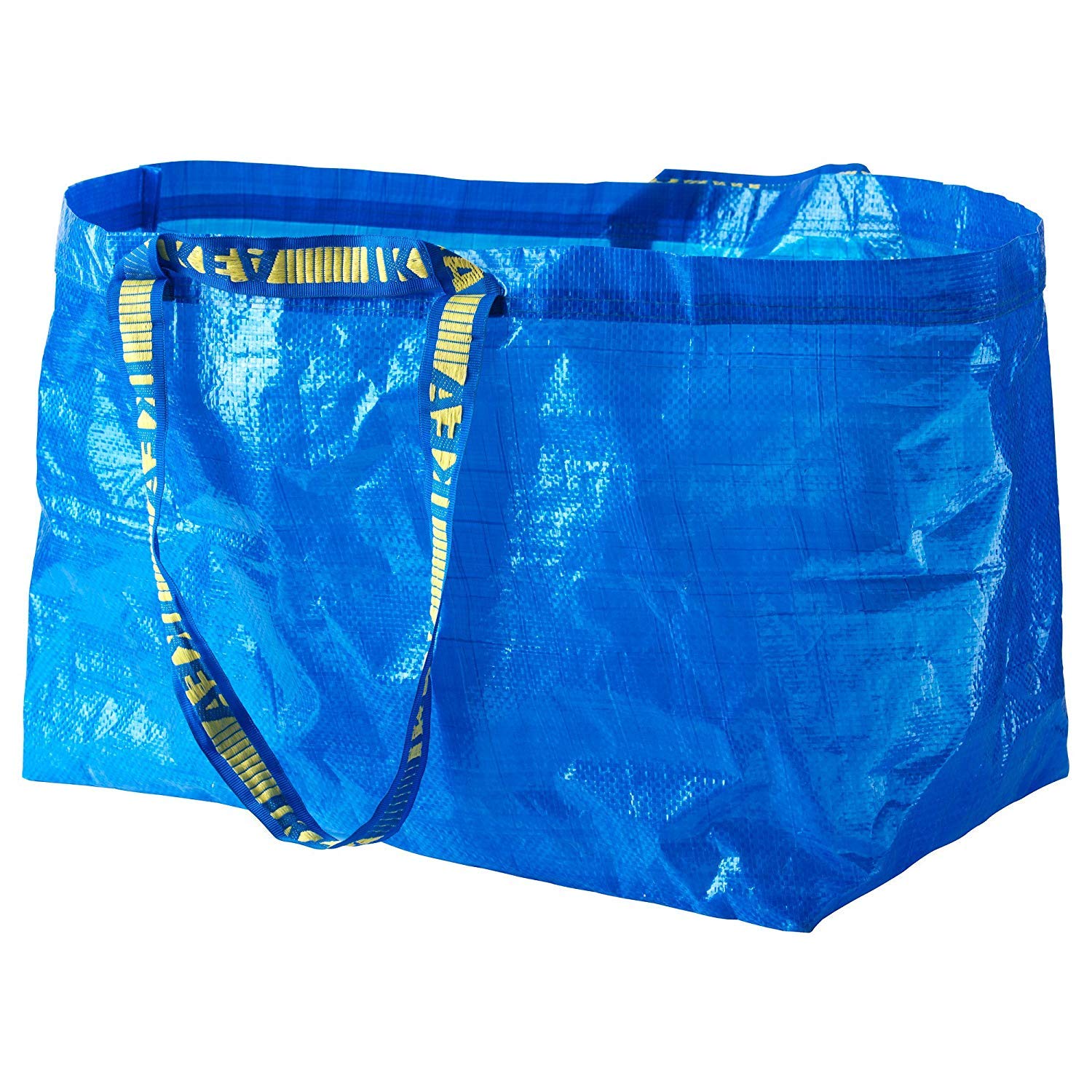 Ikea Frakta Lot de 3 grands sacs à course/à linge Bleu Corbeilles à
