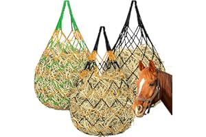 YedsIntu 3 Pcs Hay Bags for Horses, Hay Nets for Horses Goat Sheep,Goat Hay Feeder for Slower Feeding,Strong Load-Bearing Hay Bag Hanging for Horse Stable Trailer
