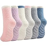 Saniripple Slipper Socks for Women Men Grip Hospital Socks with Grips Fuzzy Non Slip Warm Womens Gifts