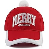 Christmas Hats for Men Women, Adjustable Cotton Embroidered Merry Christmas Baseball Cap