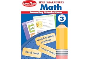 Evan-Moor Skill Sharpeners Math Workbook, Grade 3, Multiplication, Division, Test Prep, Number Sequencing, Geometry, Measurem