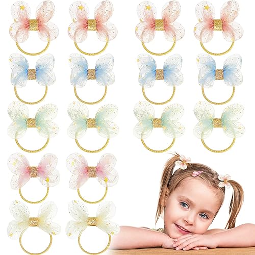 20 Pieces Toddler Baby Hair Ties with Chiffon Bows Elastic