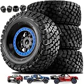 4PCS 1/8 1/7 RC Short Course Truck Tires and Wheels 17mm Hex All Terrain Off Road Tyres OD 5.31'' for 1:7 1:8 RC Buggy Truck Car HSP TRAXXAS UDR FS FSR Atom ARRMA Mojave EXB YK4072 DF7 (Blue)
