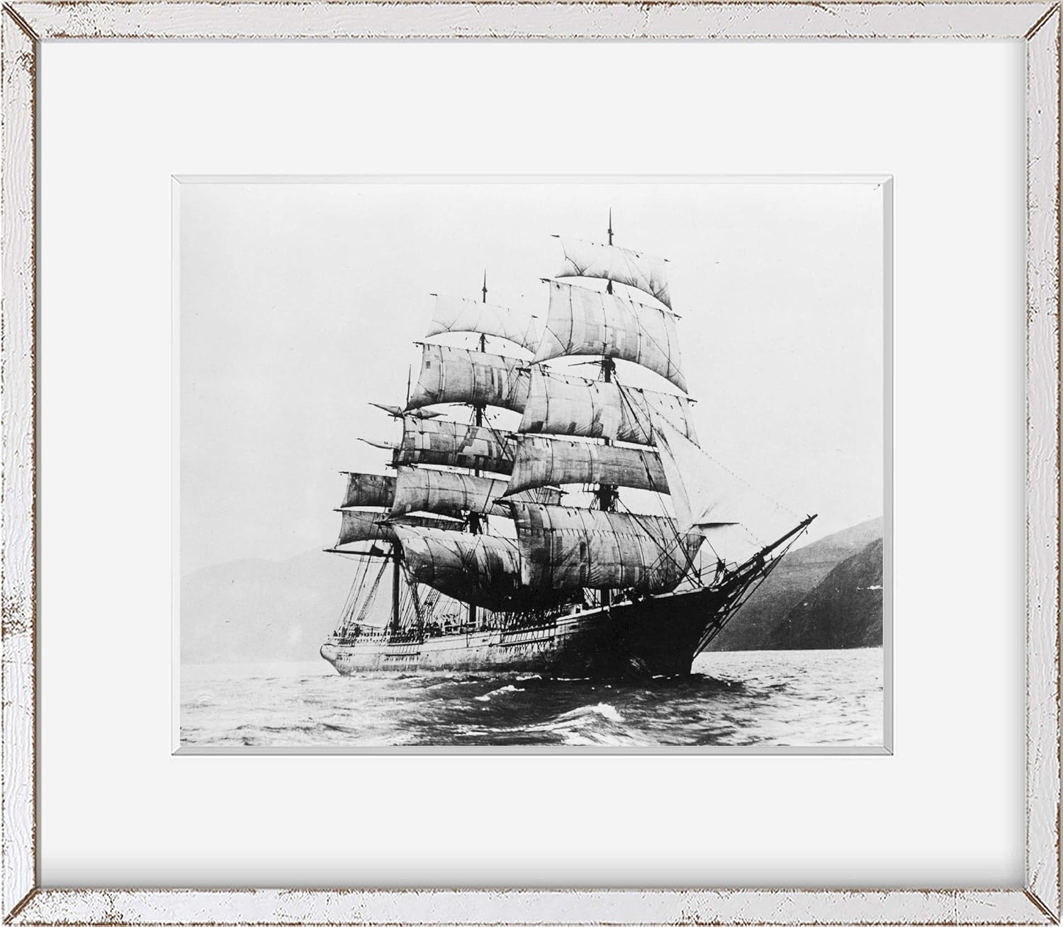 Photographs - INFINITE PHOTOGRAPHS Photo: Ship Jabez Howes sailing 1920, clipper ship | Vintage photo reproduction Ready to frame | Wall Art Home Decor Homewarming Gift Idea