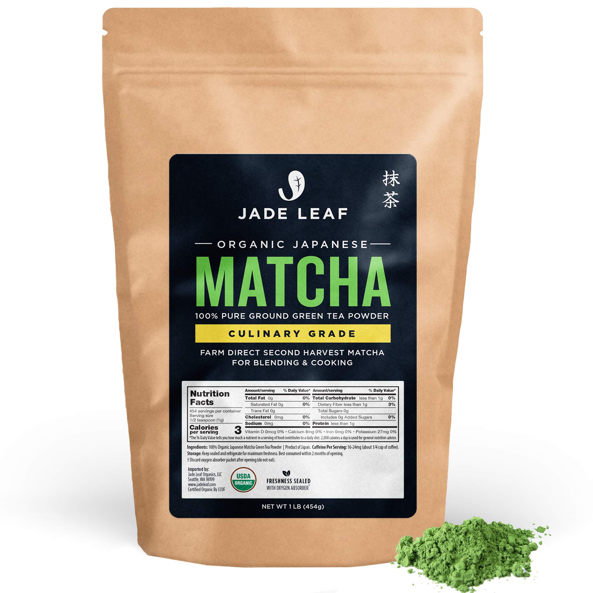 Jade Leaf Organic Matcha Green Tea Powder Authentic Japanese Origin