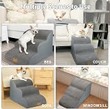 Nepfaivy Dog Steps for Bed 3-Step Non-Slip Foam Cover 60x40x40 cm view 6