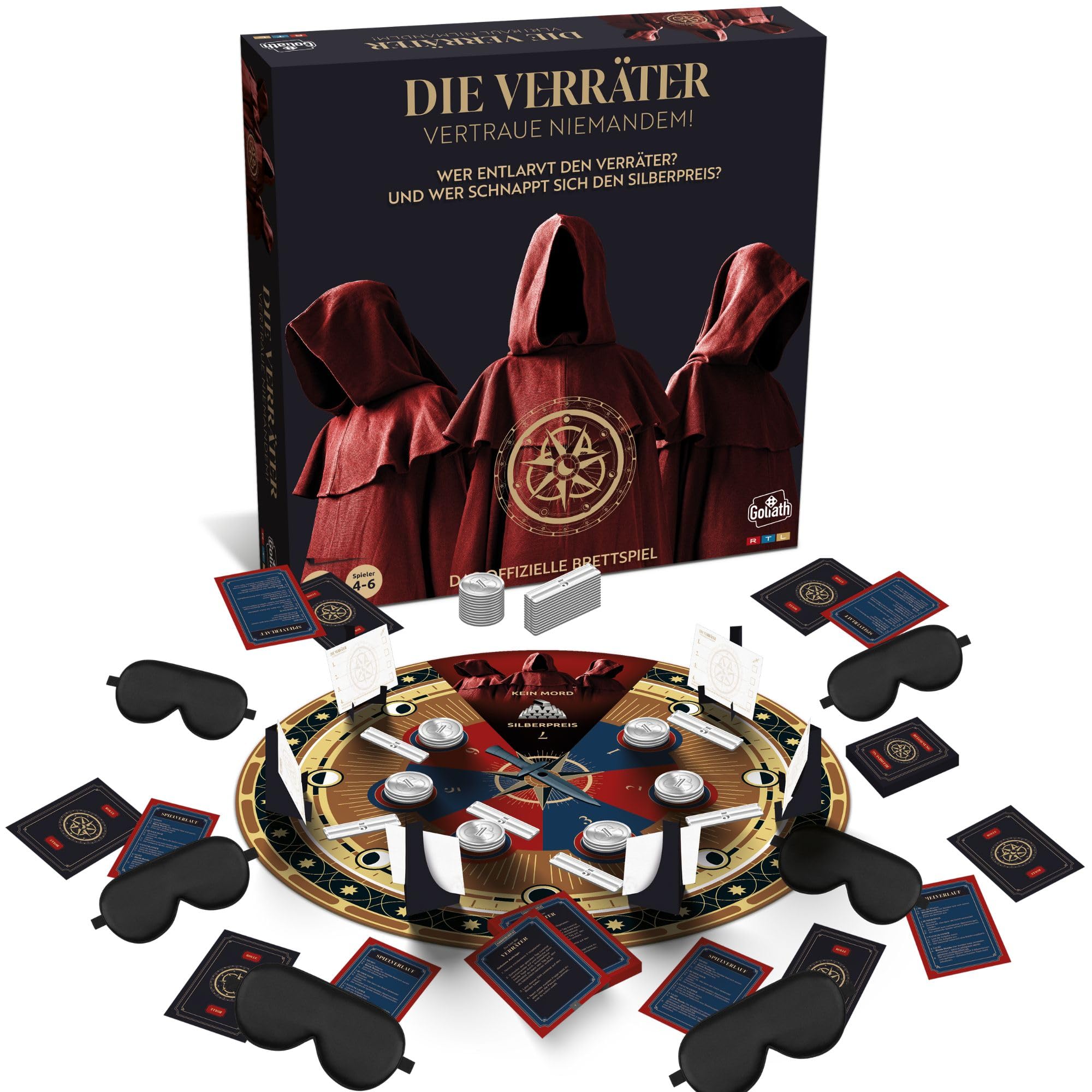 Goliath Die Verräter, Brettspiele für Kinder ab 12 Jahren, Gesellschaftsspiele für 4 – 6 Spieler, Das Spiel basiert auf der gleichnamigen TV-Serie