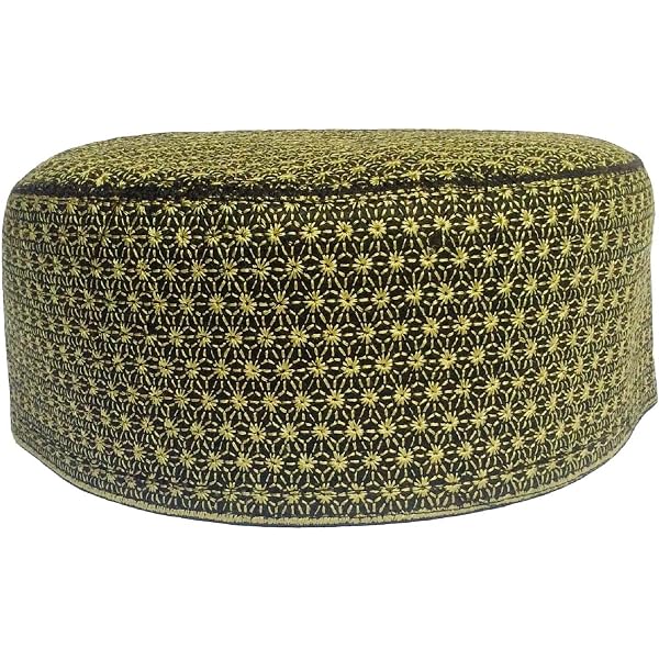 IMAHAM Handcrafted Flower Men's Muslim Prayer Cap - Ramadan Eid Kufi, Unisex Skull Cap, Handmade Namaz Hat