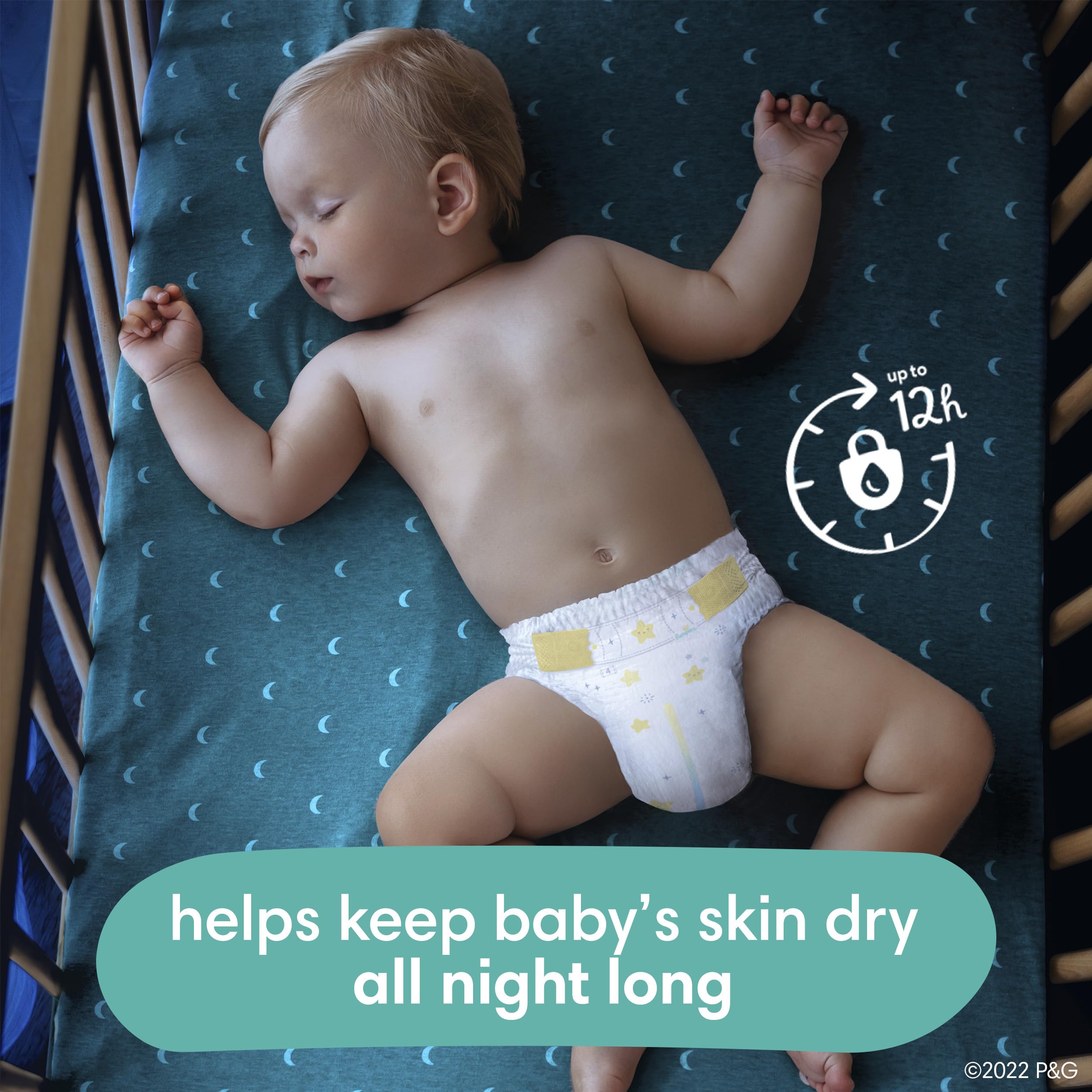 Pampers Swaddlers Overnights Diapers - Size 5, 50 Count, Disposable Baby Diapers, Night Time Skin Protection