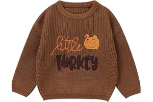ADXSUN Toddler Boy Thanksgiving Sweater Little Turkey Outfit Knitted Pullover Fall Winter Clothes 1-5T