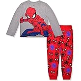 Marvel Spider-Man Boys Long Sleeve Shirt and Pants Set for Toddlers and Big Kids
