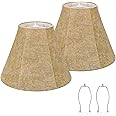 Set Of 2 Beige Linen Lamp Shades - 6" Top, 13" Bottom, 10" High, Spider Fitter