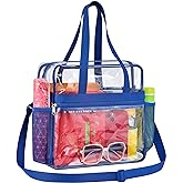 Paxiland Clear Bag for Stadium Events 12x6x12 inches, Clear Tote Bag with Reinforced Strap, Clear HandBag for Sports Concert